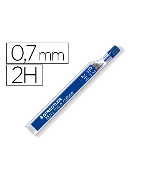 Minas staedtler mars micro grafito 07 mm 2h tubo con 12 unidades