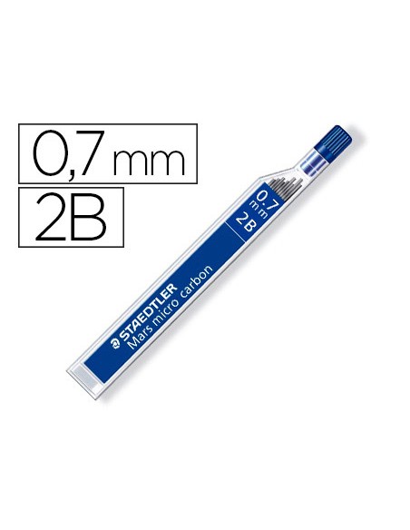 Minas staedtler mars micro grafito 07 mm 2b tubo con 12 unidades
