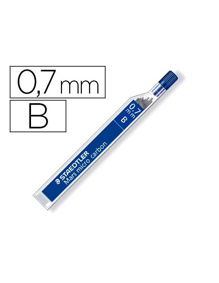 Minas staedtler mars micro grafito 07 mm b tubo con 12 unidades
