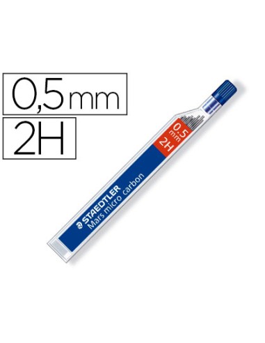 Minas staedtler mars micro grafito 05 mm 2h tubo con 12 unidades