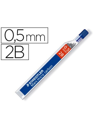 Minas staedtler mars micro grafito 05 mm 2b tubo con 12 unidades