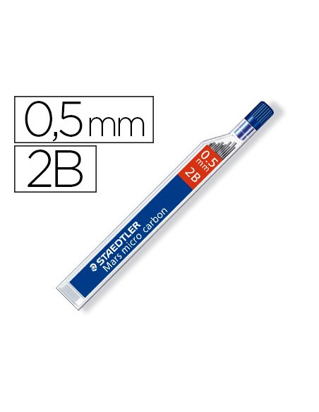 Minas staedtler mars micro grafito 05 mm 2b tubo con 12 unidades