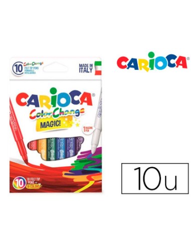 Rotulador carioca cambia color tinta magica caja de 10 unidades colores surtidos