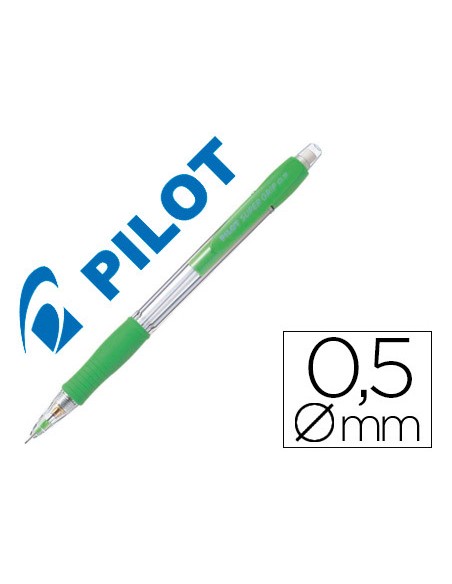 Portaminas pilot super grip verde claro 05 mm sujecion de caucho