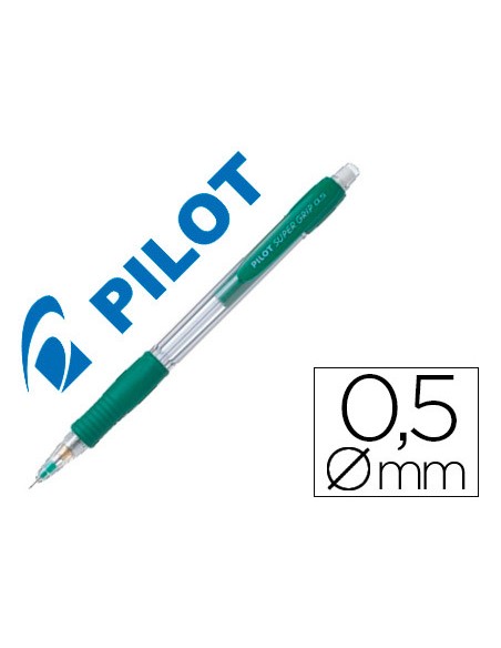 Portaminas pilot super grip verde 05 mm sujecion de caucho