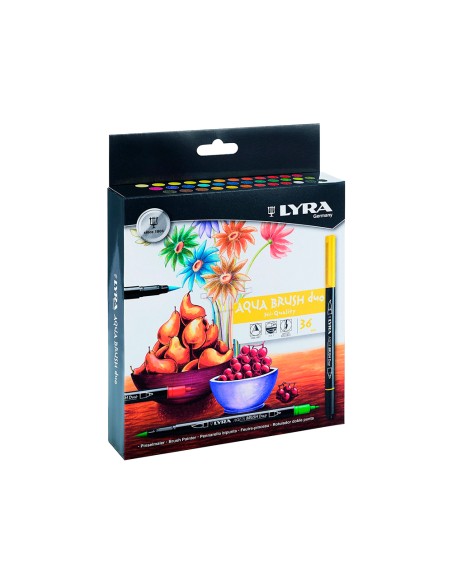 Rotulador lyra aqua brush duo caja de 36 colores surtidos
