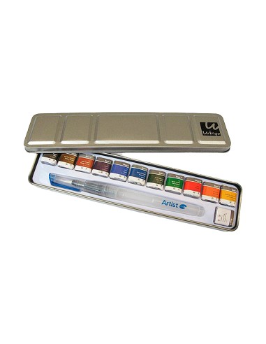 Acuarela artist start caja metal 12 colores surtidos pincel rellenable