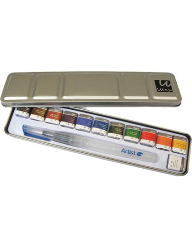 Acuarela artist start caja metal 12 colores surtidos pincel rellenable