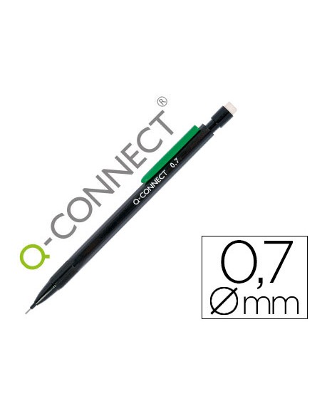 Portaminas q connect 07 mm con 3 minas cuerpo negro con clip verde Portaminas q connect 07 mm con 3 minas cuerpo negro con clip verde