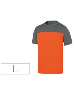 Camiseta de algodon deltaplus color gris naranja talla l