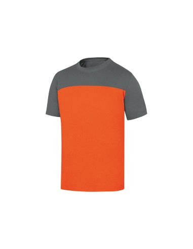 Camiseta de algodon deltaplus color gris naranja talla m