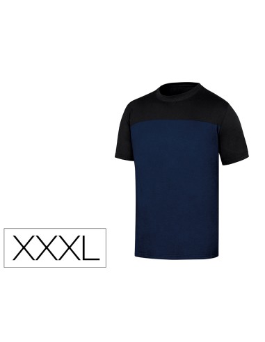 Camiseta de algodon deltaplus color azul negro talla 3xl