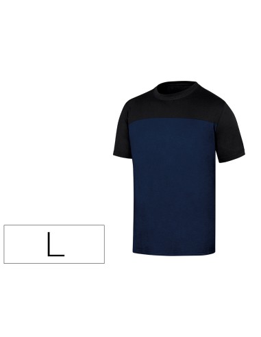 Camiseta de algodon deltaplus color azul negro talla l