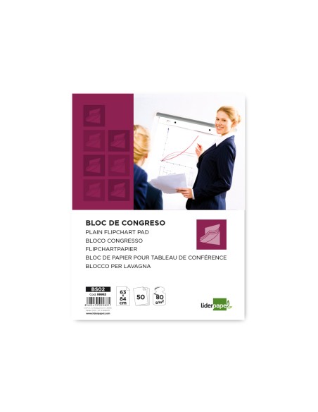 Bloc congreso liderpapel liso 630x840 mm 50 hojas 80g m2