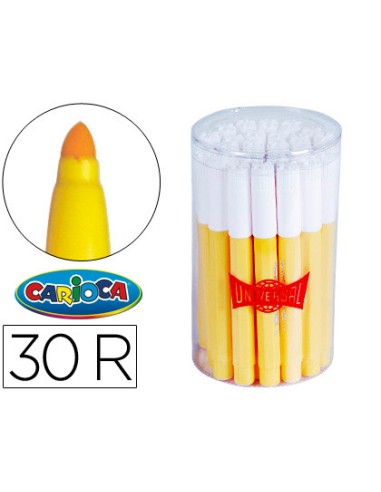 Rotulador carioca jumbo amarillo punta gruesa bote de 30 unidades