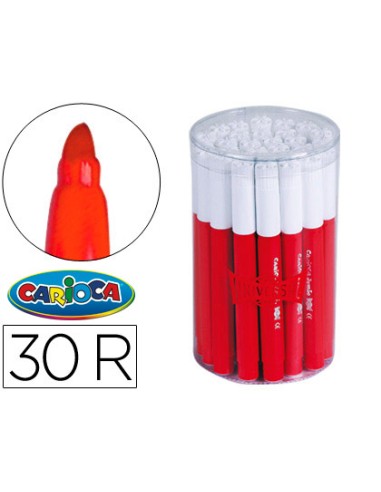 Rotulador carioca jumbo rojo punta gruesa bote de 30 unidades