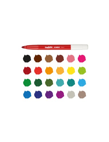 Rotulador carioca jumbo punta gruesa estuche de 24 unidades colores surtidos
