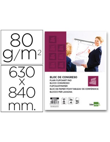 Bloc congreso liderpapel liso 630x840 mm 255 hojas 80g m2