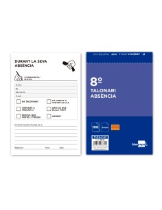 Talonario liderpapel ausentes octavo original t103 texto en catalan