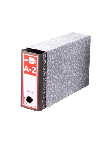 Caja archivador liderpapel classic red cuarto apaisado gris