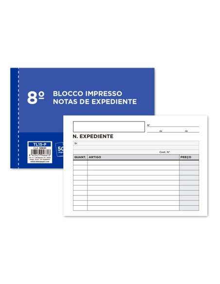 Talonario liderpapel notas de expediente octavo duplo texto en portugues