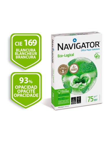 Papel fotocopiadora navigator eco logical din a4 75 gramos paquete de 500 hojas