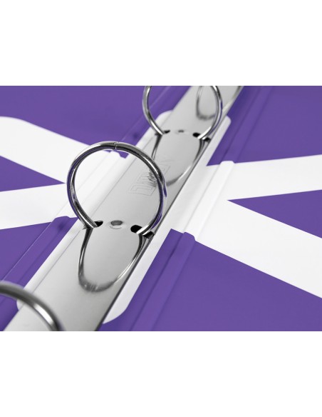 Carpeta con recambio antartik a4 cuadro 5mm forrada 4 anillas 25mm redondas color lavanda