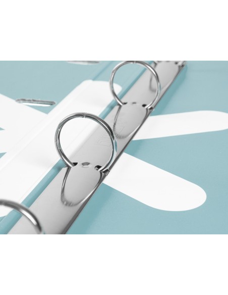 Carpeta con recambio antartik a4 cuadro 5mm forrada 4 anillas 25mm redondas color menta