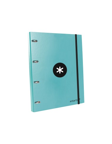 Carpeta con recambio antartik a4 cuadro 5mm forrada 4 anillas 25mm redondas color menta