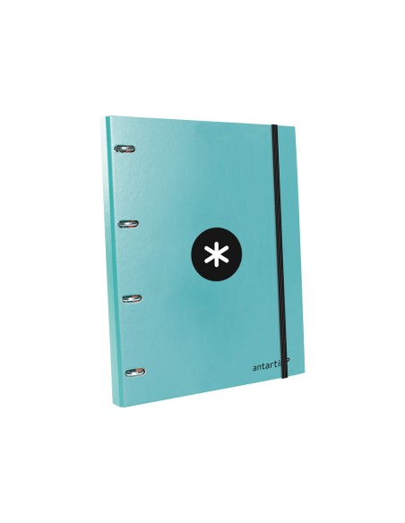 Carpeta con recambio antartik a4 cuadro 5mm forrada 4 anillas 25mm redondas color menta