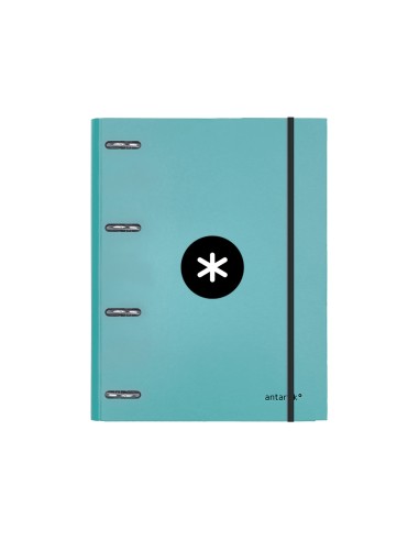 Carpeta con recambio antartik a4 cuadro 5mm forrada 4 anillas 25mm redondas color menta