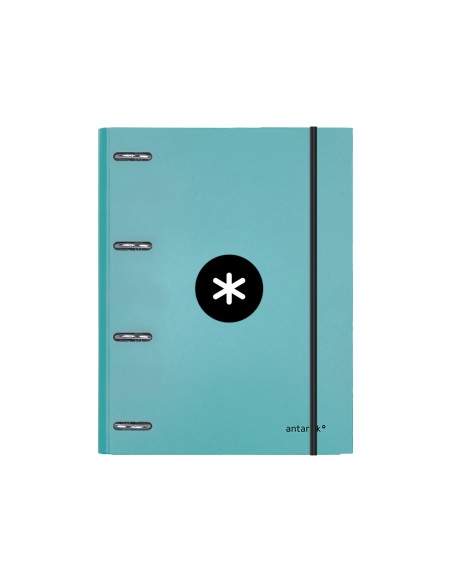 Carpeta con recambio antartik a4 cuadro 5mm forrada 4 anillas 25mm redondas color menta