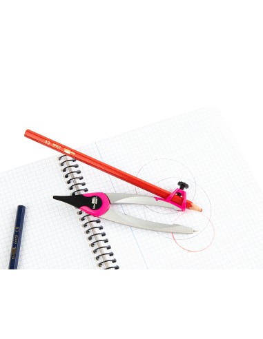 Compas liderpapel adaptador universal minas afilaminas y goma colores surtidos