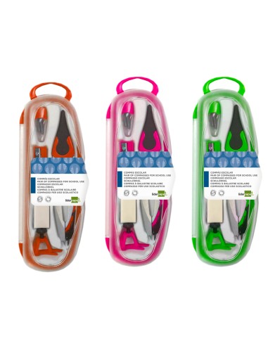 Compas liderpapel adaptador universal minas afilaminas y goma colores surtidos