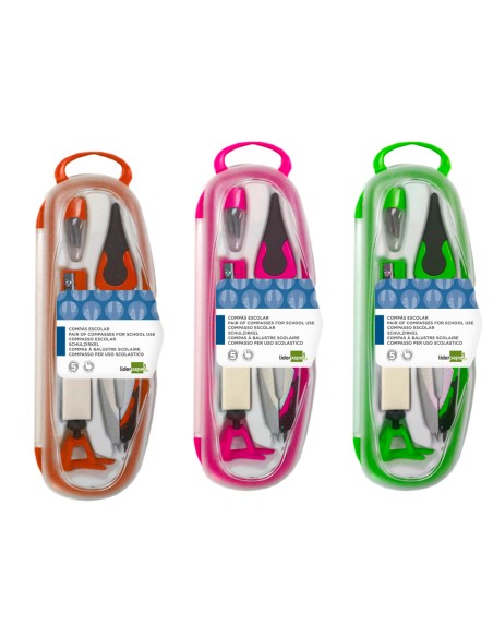 Compas liderpapel adaptador universal minas afilaminas y goma colores surtidos Compas liderpapel adaptador universal minas afilaminas y goma colores surtidos