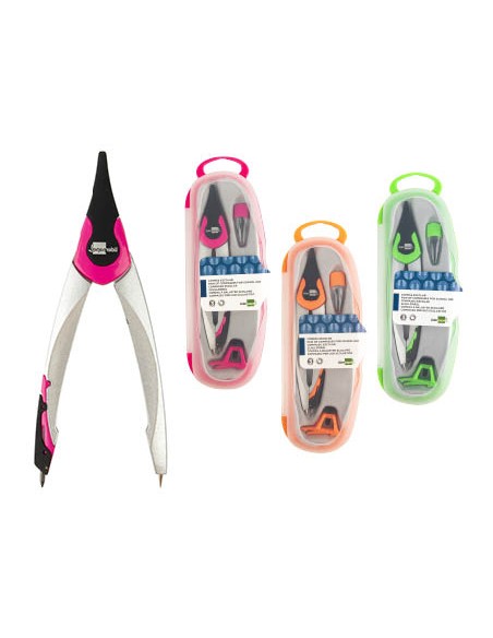 Compas liderpapel adaptador universal y minas colores surtidos