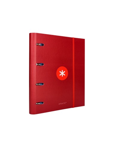 Carpeta con recambio antartik a4 cuadro 5mm forrada 4 anillas 40mm redondas color frambuesa