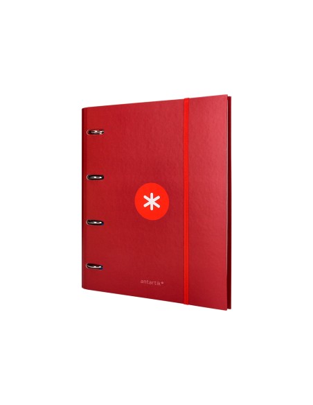 Carpeta con recambio antartik a4 cuadro 5mm forrada 4 anillas 40mm redondas color frambuesa