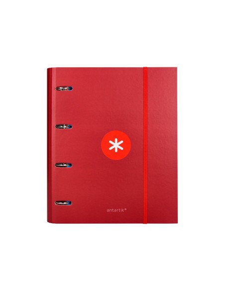 Carpeta con recambio antartik a4 cuadro 5mm forrada 4 anillas 40mm redondas color frambuesa