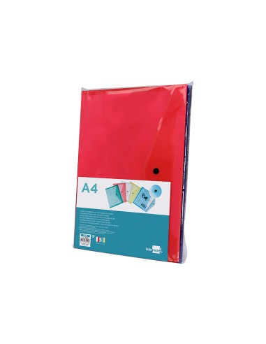 Carpeta liderpapel dossier broche transparente din a4 colores surtidos paquete de 5 retractilado