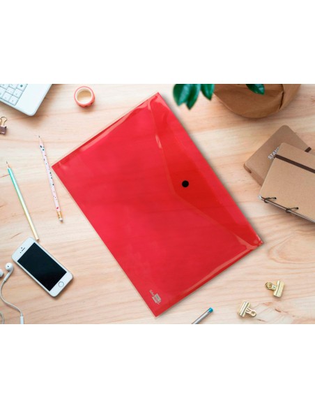 Carpeta liderpapel dossier broche transparente din a4 colores surtidos paquete de 5 retractilado