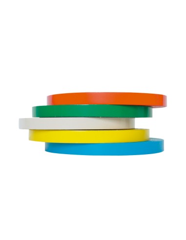 Cinta adhesiva q connect 66 mt x 9 mm para cerrar bolsas pack 6 unidades colores surtidos