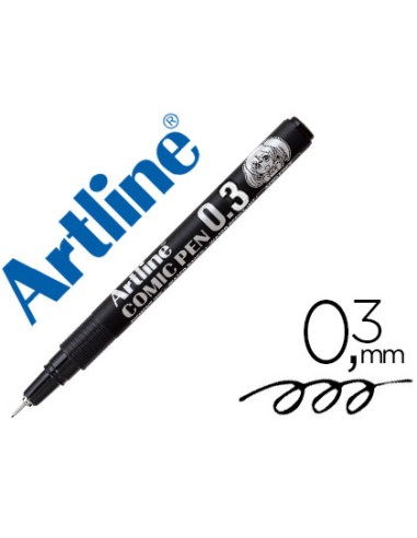 Rotulador artline calibrado micrometrico negro comic pen ek 283 punta poliacetal 03 mm resistente al agua