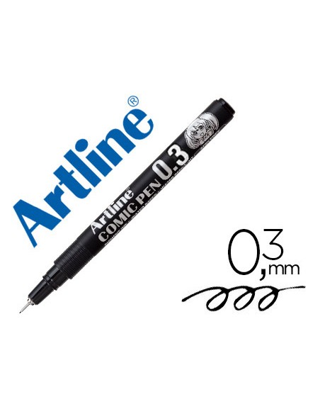 Rotulador artline calibrado micrometrico negro comic pen ek 283 punta poliacetal 03 mm resistente al agua
