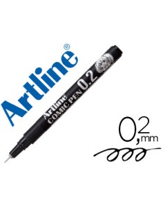 Rotulador artline calibrado micrometrico negro comic pen ek 282 punta poliacetal 02 mm resistente al agua