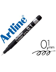 Rotulador artline calibrado micrometrico negro comic pen ek 281 punta poliacetal 01 mm resistente al agua