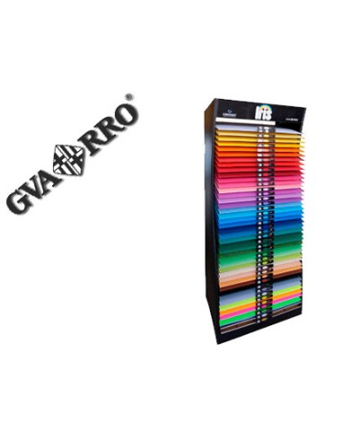 Expositor guarro metalico vacio 42 estantes para cartulina 185 gr 50x65 cm 75x57x200 cm