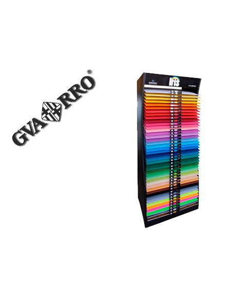 Expositor guarro metalico vacio 42 estantes para cartulina 185 gr 50x65 cm 75x57x200 cm