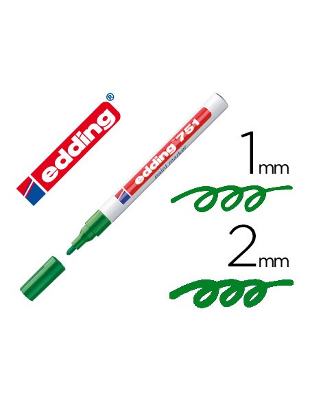 Rotulador edding punta fibra 751 verde punta redonda 1 2 mm