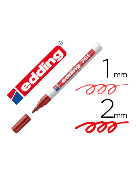 Rotulador edding punta fibra 751 rojo punta redonda 1 2 mm